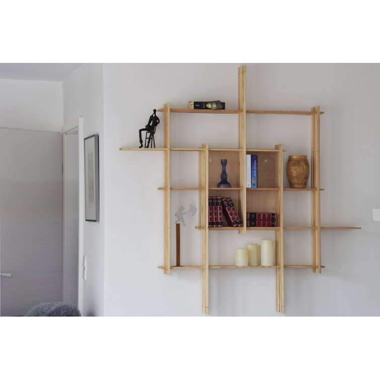 Rebrilliant 4 Piece Pine Solid Wood Floating Shelf Wayfair.co.uk